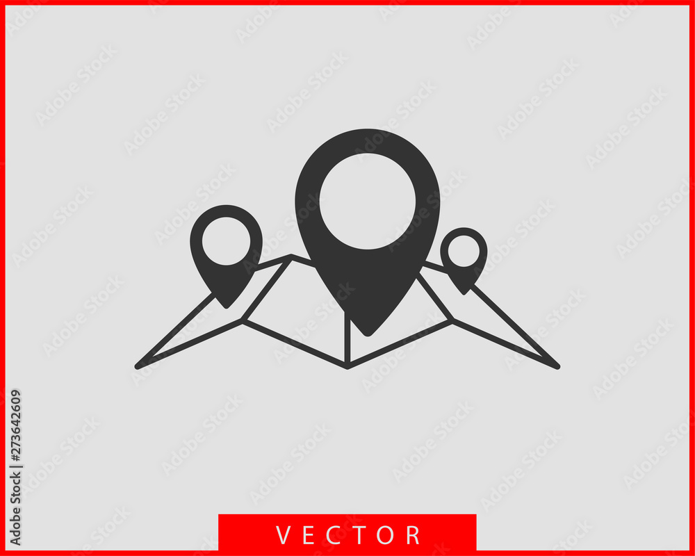 Poster map icons. marker pointer. pin location vector icon. gps navigation symbol.