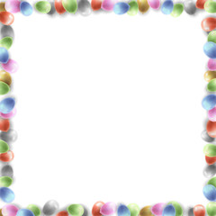 Birthday Party Vector Frame with Balloons on White Background