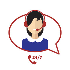 Call center telemarketing woman operator or customer support