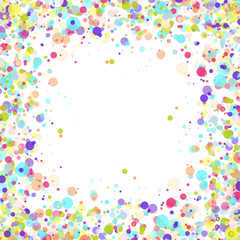 Vector Birthday Party Background with Colorful Flying Paper Confetti