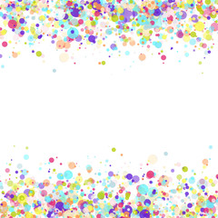 Vector Birthday Party Background with Colorful Flying Paper Confetti