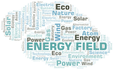 Energy Field word cloud. Wordcloud made with text only.