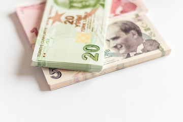 Obraz na płótnie Canvas Turkish Lira, Turkish Money ( Turkish Turk Parasi )