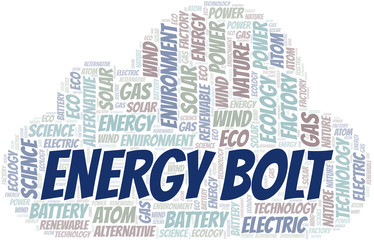 Fototapeta premium Energy Bolt word cloud. Wordcloud made with text only.
