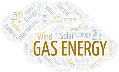 Gas Energy word cloud. Wordcloud made with text only.