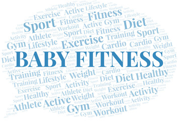 Baby Fitness word cloud. Wordcloud made with text only.