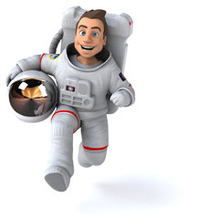 Fun astronaut - 3D Illustration