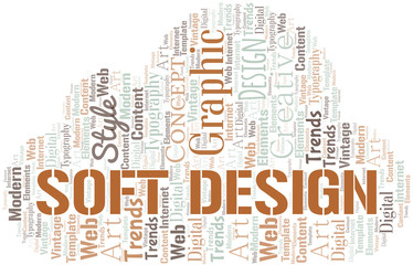 Soft Design word cloud. Wordcloud made with text only.