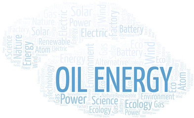 Oil Energy word cloud. Wordcloud made with text only.