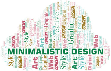 Minimalistic Design word cloud. Wordcloud made with text only.