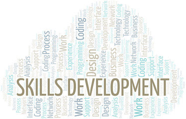Obraz premium Skills Development word cloud. Wordcloud made with text only.
