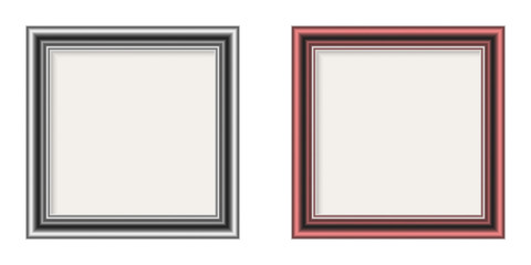 Set of chrome glossy Frames. Vector illustration.