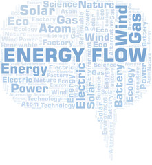 Energy Flow word cloud. Wordcloud made with text only.