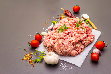 Raw minced pork.