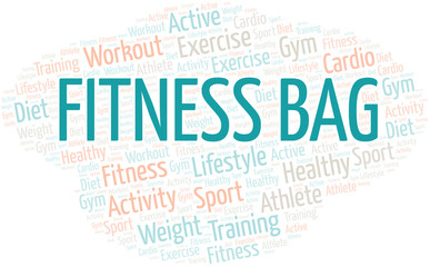 Fitness Bag word cloud. Wordcloud made with text only.