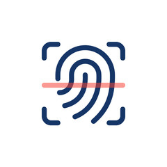 Scan fingerprint icon. Finger print outline icon. 