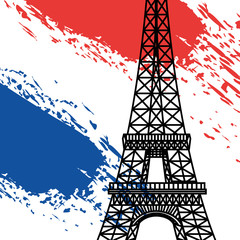 eiffel tower with france flag decoration holiday