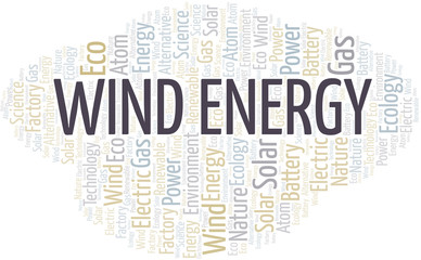 Obraz premium Wind Energy word cloud. Wordcloud made with text only.