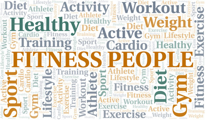 Fitness People word cloud. Wordcloud made with text only.