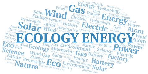 Fototapeta premium Ecology Energy word cloud. Wordcloud made with text only.
