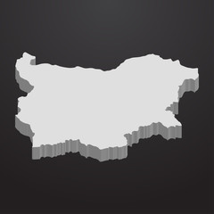 Fototapeta na wymiar Bulgaria map in gray on a black background 3d
