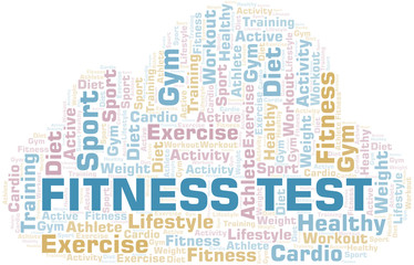 Fototapeta premium Fitness Test word cloud. Wordcloud made with text only.