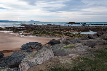 Biarritz Beach, France: Picturesque town on the Atlantic Ocean, in the Bay of Biscay. Aquitaine...