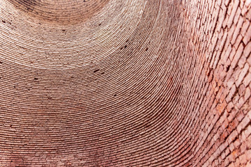 Interior of a brick kiln in a brick factory of Ben Tre, Mekong delta region, Vietnam. Horizontal view.