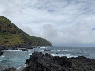 Ocean coast of on São Miguel island, Azores, Portugal