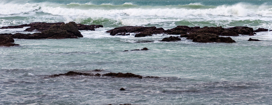 Biarritz Beach, France: Picturesque town on the Atlantic Ocean, in the Bay of Biscay. Aquitaine tourist resort renowned for its balsamic air, close to the Spanish border.