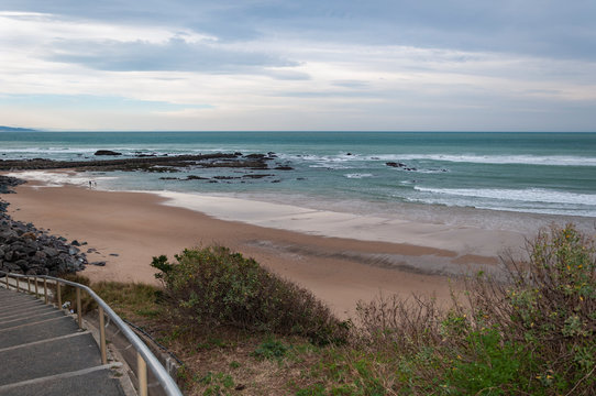 Biarritz Beach, France: Picturesque town on the Atlantic Ocean, in the Bay of Biscay. Aquitaine tourist resort renowned for its balsamic air, close to the Spanish border.