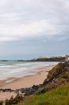 Biarritz Beach, France: Picturesque town on the Atlantic Ocean, in the Bay of Biscay. Aquitaine tourist resort renowned for its balsamic air, close to the Spanish border.