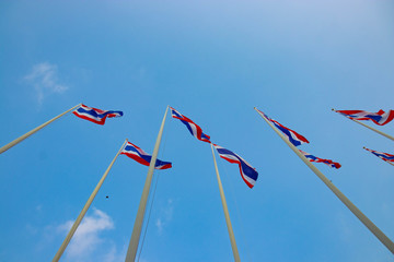 flags in the wind