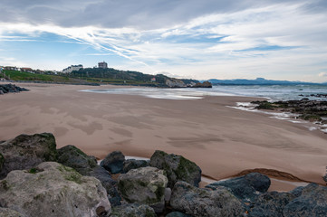 Biarritz Beach, France: Picturesque town on the Atlantic Ocean, in the Bay of Biscay. Aquitaine...