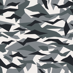 Obraz premium Debris camouflage seamless pattern background. Camo black and gray repeat print. Vector.
