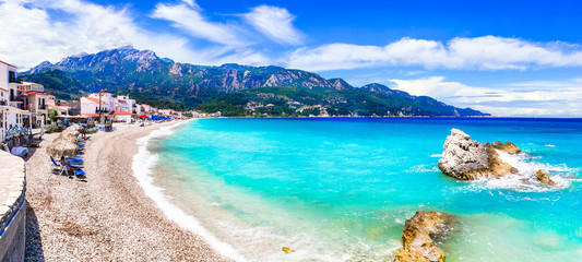 Greece summer holidays - Samos island and scenic Kokkari village with beautiful beach