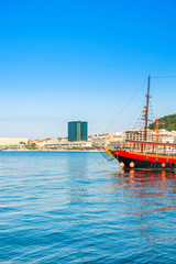 Obraz premium Skyline and marina in city of Split, Croatia, largest city in the region of Dalmatia and popular touristic destination