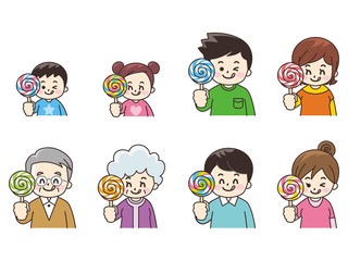 ペロペロキャンディを舐める人々