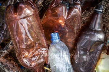 Ecology concept. Environmental protection. Plastic pollution. Garbage and recycling.