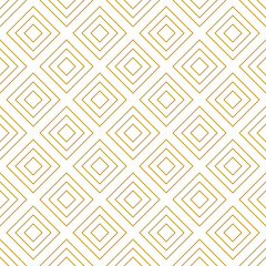 Diagonally laid squares. Seamless vector pattern in gold color - 273655205