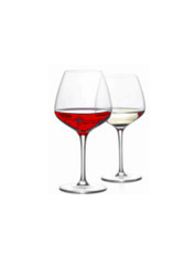 Calici di vino rosso e bianco