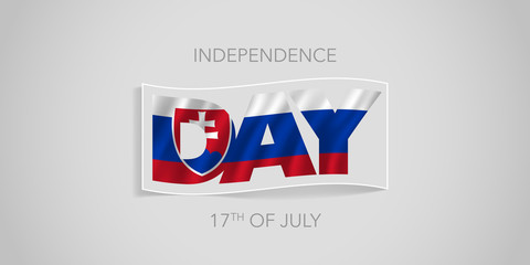 Fototapeta premium Slovakia happy independence day vector banner, greeting card.