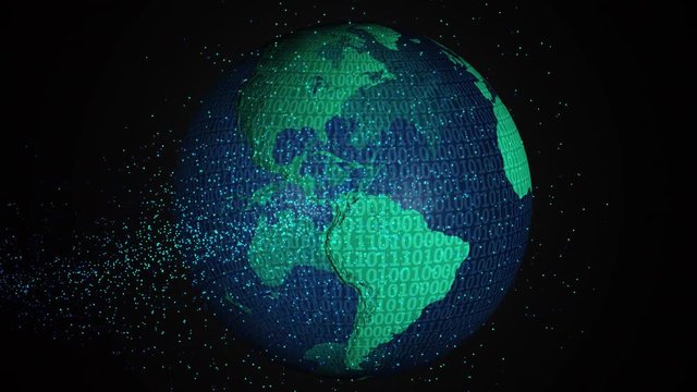 Digital 3d animated earth showing the borders of the country Ireland and the capital Dublin in 4K resolution at daytime
