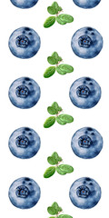 Background pattern of summer berries on white background for decoration and design.