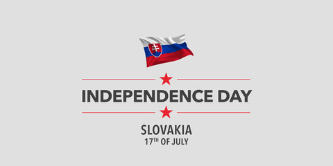 Slovakia happy independence day greeting card, banner, vector illustration