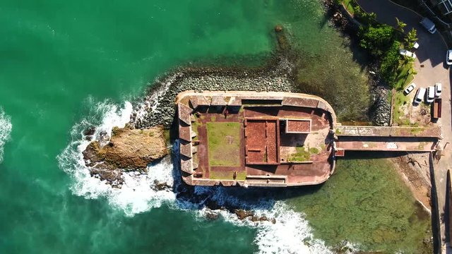 Fort San Geronimo above flight reveal in Puerto Rico