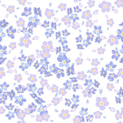 Flower vector. Romantic floral surface design. Spring landscape.