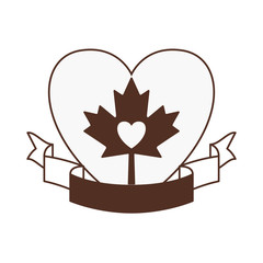 Maple leaf ribbon heart and Canada design