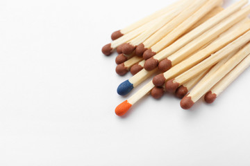 Many matches on white background
