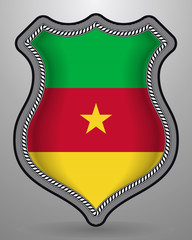 Obraz premium Flag of Cameroon. Vector Badge and Icon. Vertical Orientation Version